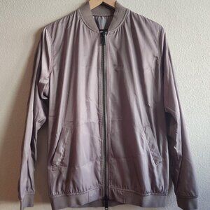 Kith Jacket Mens Medium Gray Bomber Lightweight Zip Up Polyester Snap Pockets